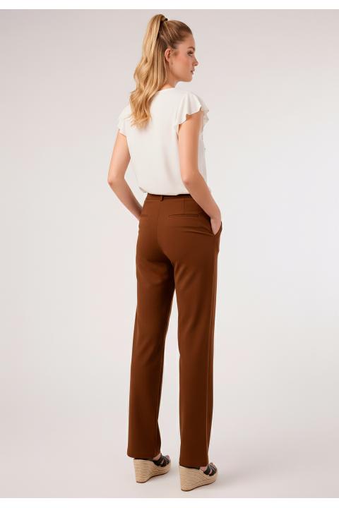 Pantalón largo gomas básico MARRON