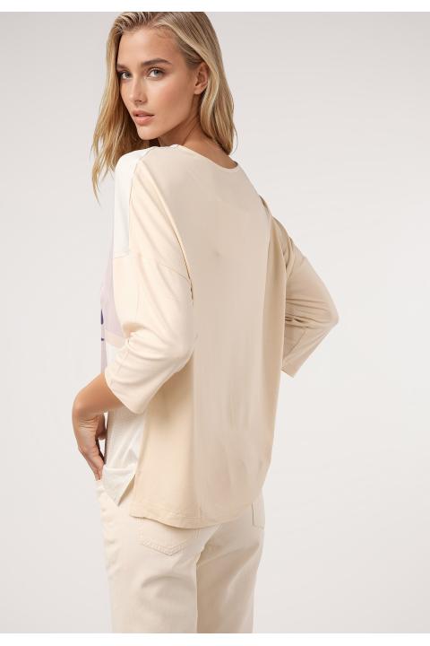 Camiseta sublimada m/3/4 flor CRUDO