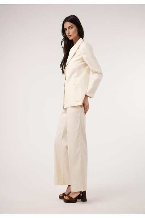 Pantalón espiga. Traje CRUDO