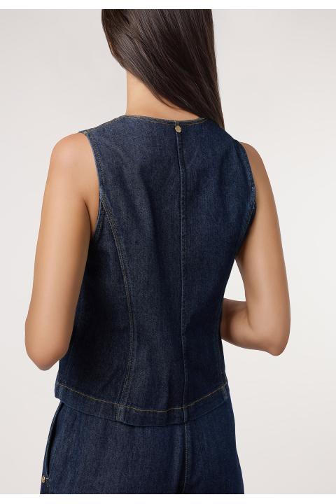 Chaleco denim.Traje AZUL