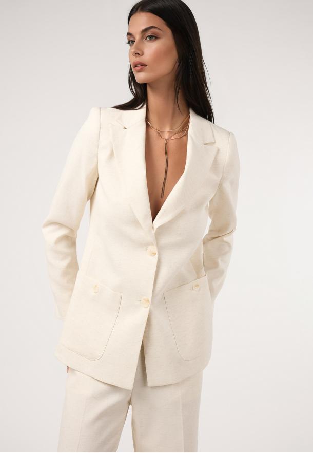 Blazer espiga. Traje CRUDO