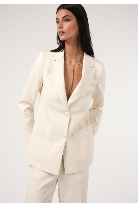 Blazer espiga. Traje CRUDO