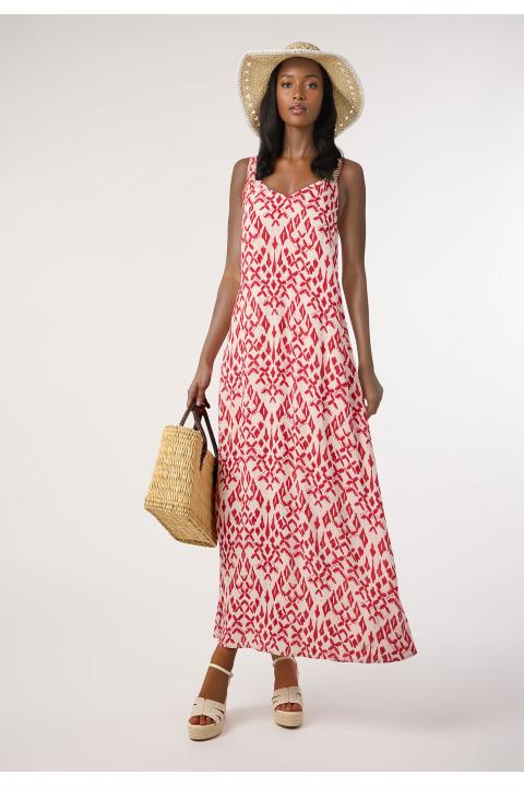 Vestido estampado tirante ROJO