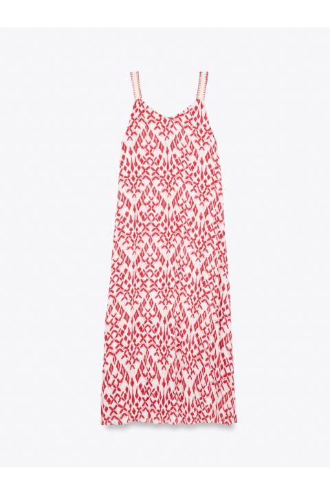 Vestido estampado tirante ROJO