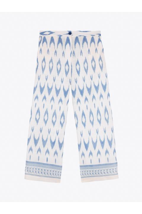 Pantalón culotte cenefa. Conjunto AZUL