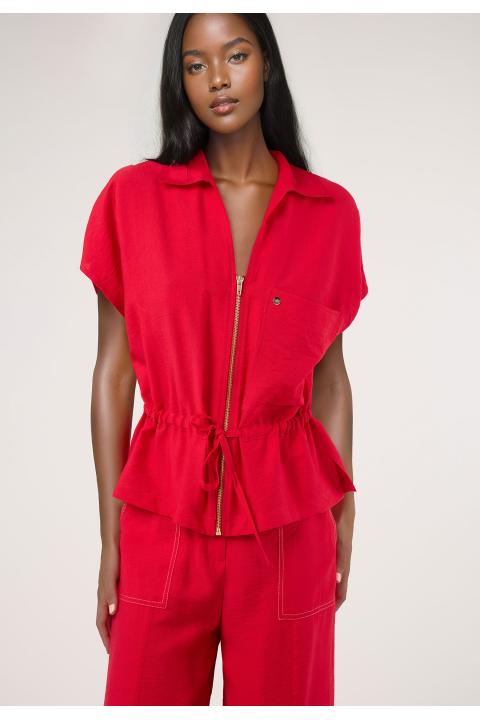 Blusa cremallera ROJO