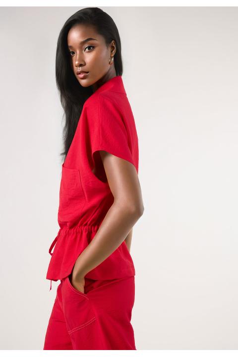 Blusa cremallera ROJO