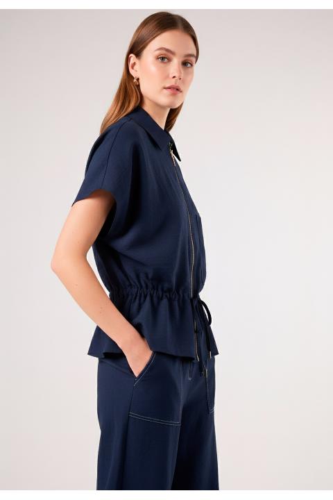 Blusa cremallera AZUL MARINO