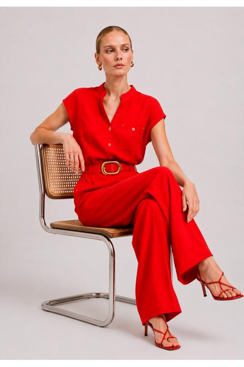 Camisa lisa atacados ROJO