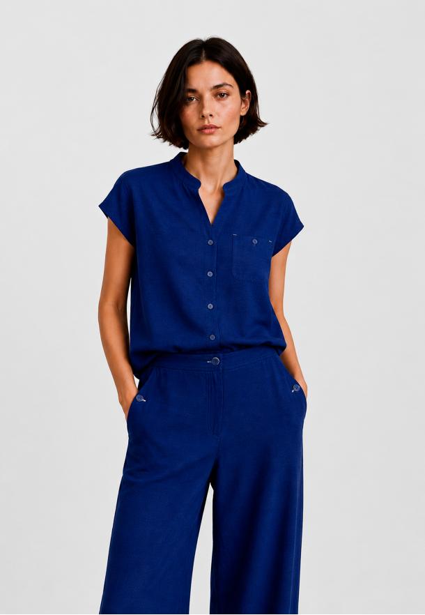 Camisa lisa atacados AZUL MARINO