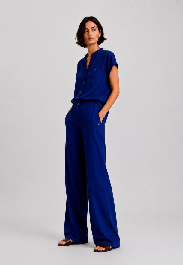 Pantalón culotte atacados AZUL MARINO