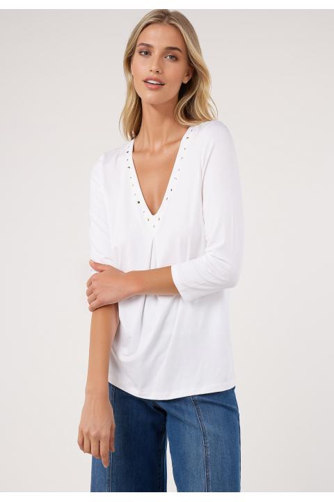 Camiseta pliegue  M/3/4 CRUDO