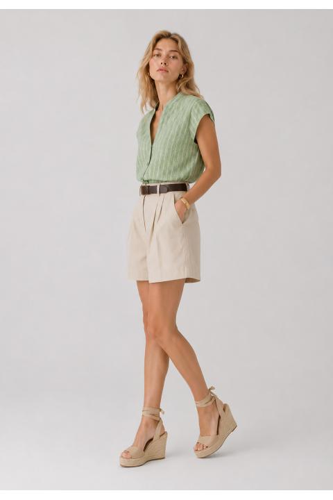 Camisa rayas bicolor VERDE