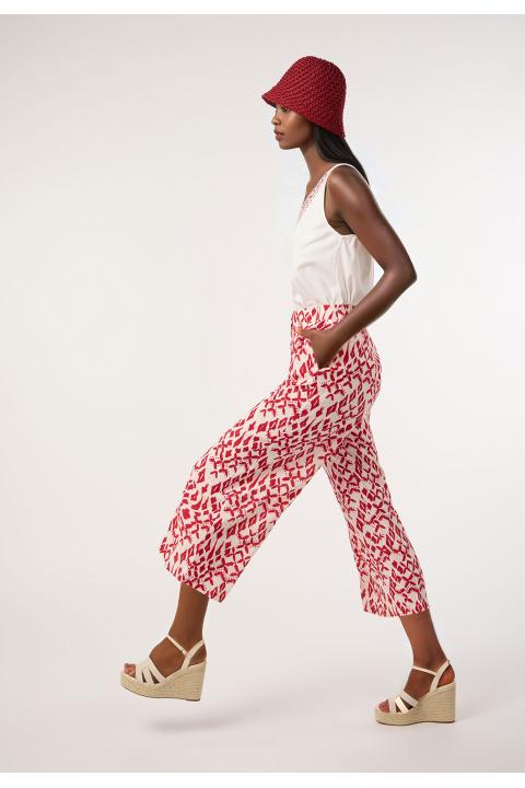 Pantalón estampado ROJO