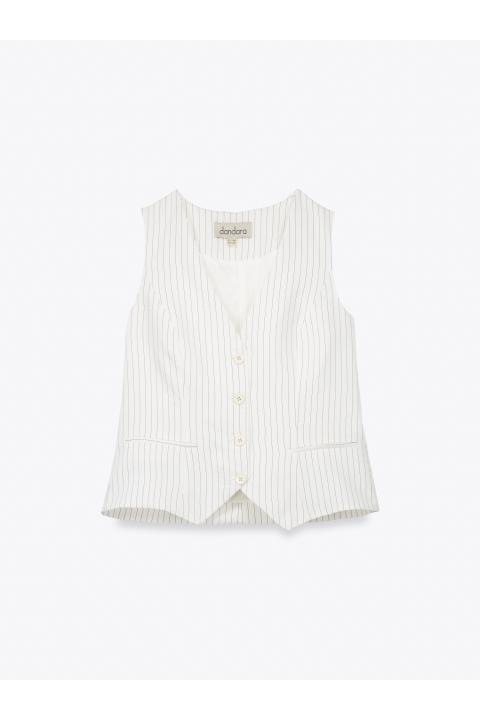 Chaleco rayas.Traje BLANCO