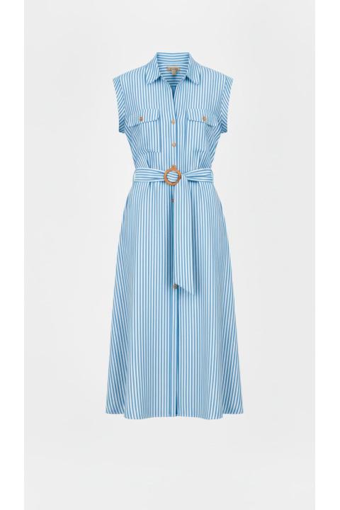 Vestido camisero rayas AZUL MARINO