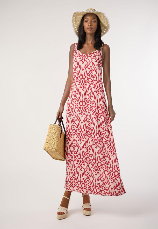 Vestido estampado tirante ROJO