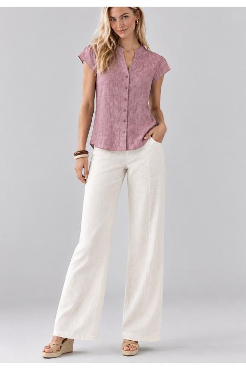 Camisa lisa tipo lino ROSA