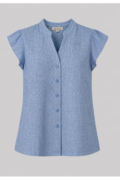 Camisa lisa tipo lino AZUL