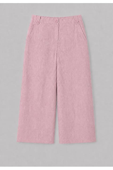Pantalón culotte tipo lino ROSA