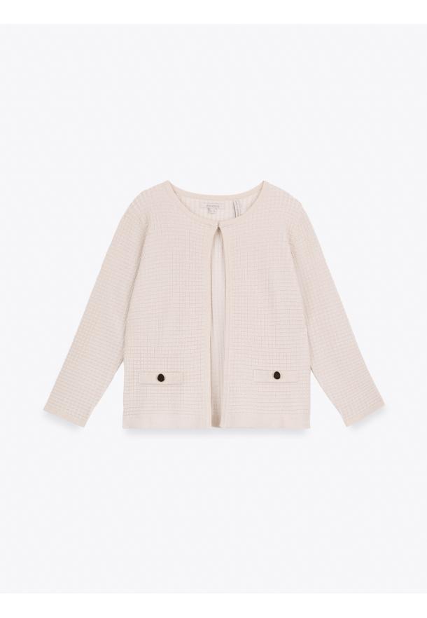 Chaqueta punto lurex corta BEIGE