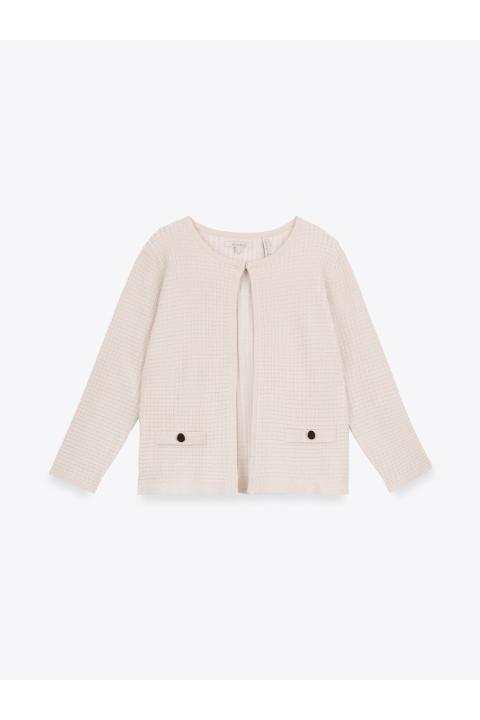 Chaqueta punto lurex corta BEIGE
