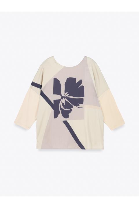 Camiseta sublimada m/3/4 flor CRUDO