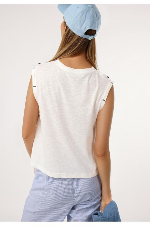Camiseta flores ondas BLANCO