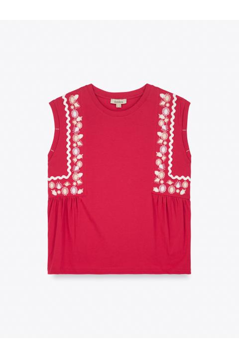 Camiseta flores ondas ROJO