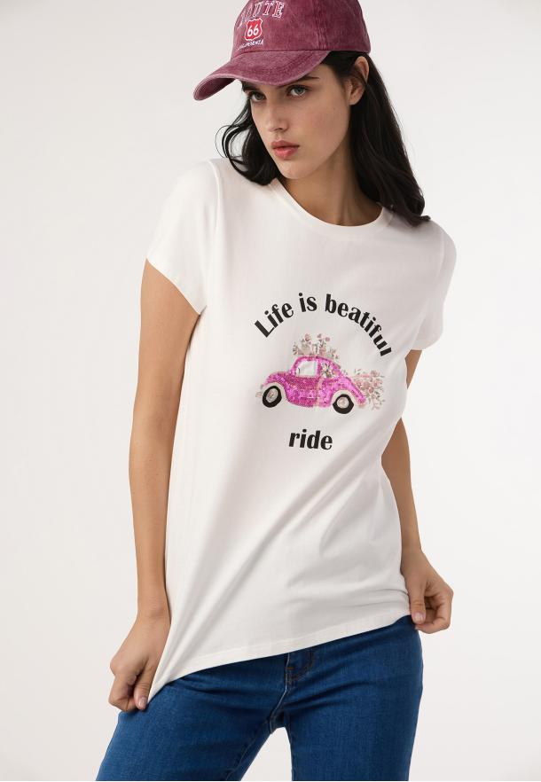 Camiseta coche BLANCO