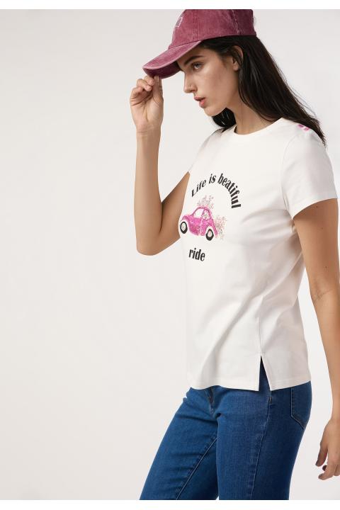 Camiseta coche BLANCO