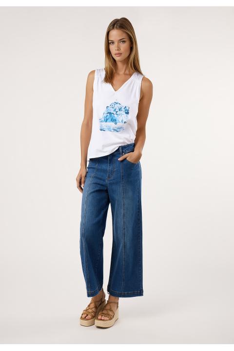 Camiseta paisaje BLANCO