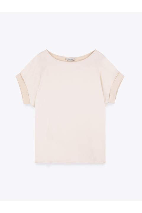 Camiseta lisa 2 tejidos BEIGE