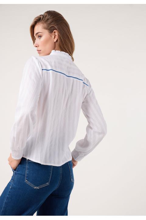 Blusa bodado flores BLANCO