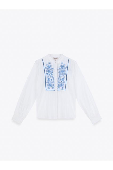 Blusa bodado flores BLANCO