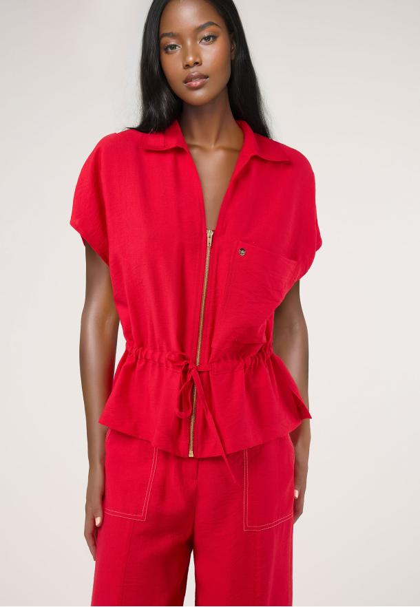 Blusa cremallera ROJO