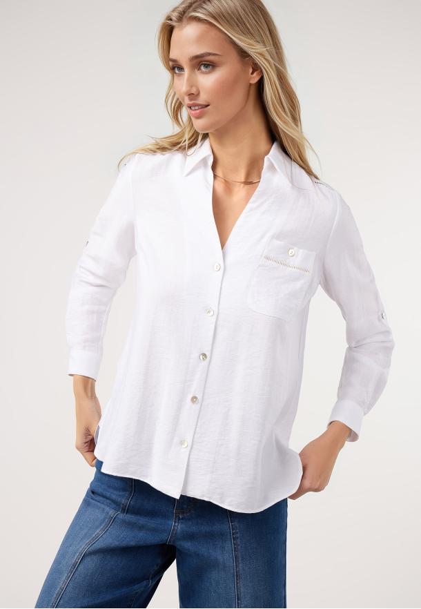Camisa entredós BLANCO