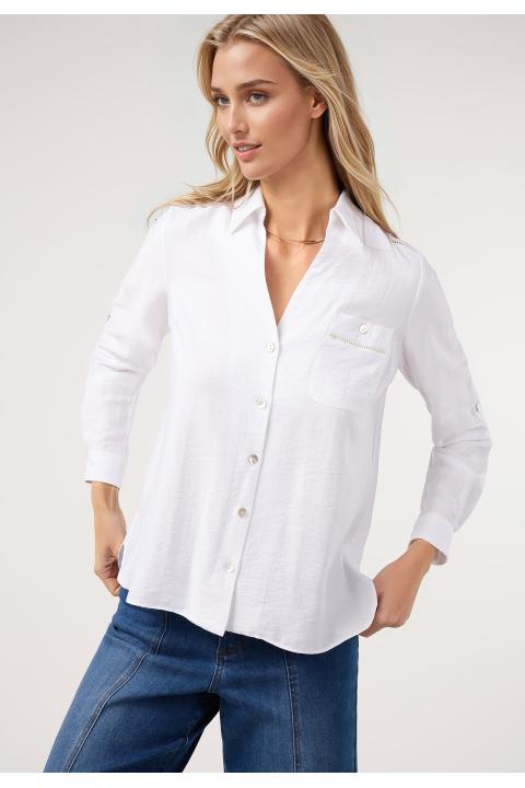 Camisa entredós BLANCO