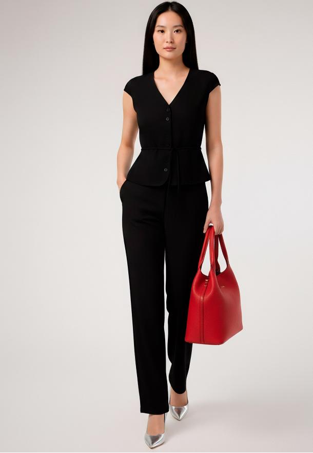 Chaleco blusa carteras NEGRO