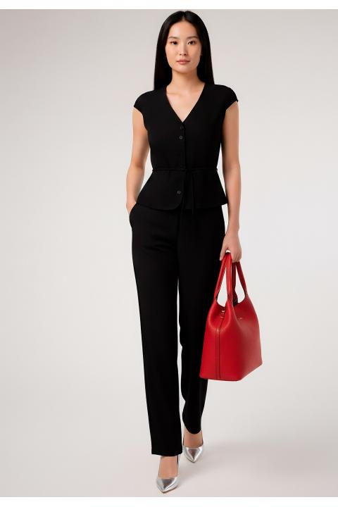 Chaleco blusa carteras NEGRO