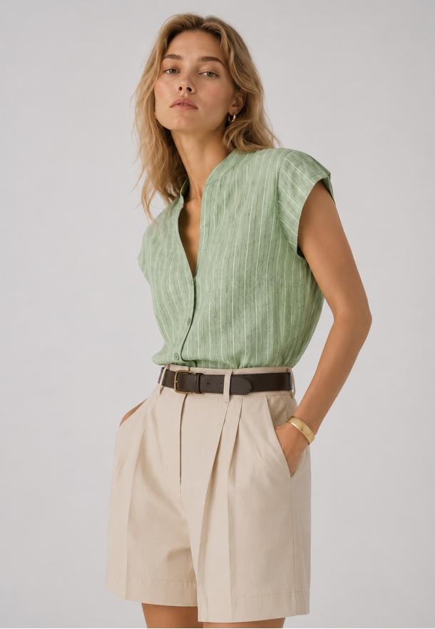 Camisa rayas bicolor VERDE