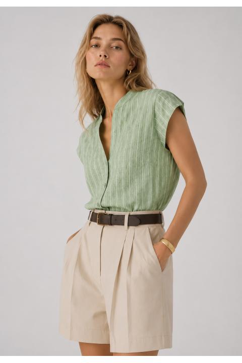 Camisa rayas bicolor VERDE