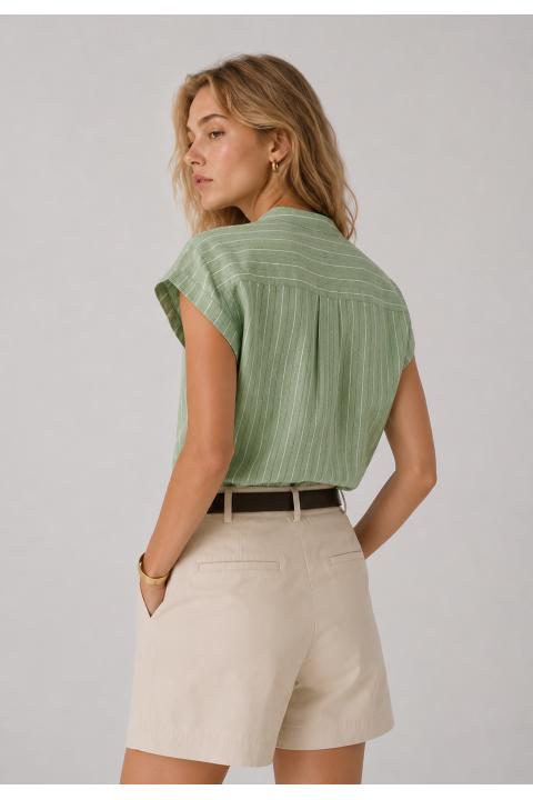 Camisa rayas bicolor VERDE