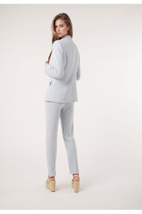 Pantalón rayas seersucker. Traje AZUL