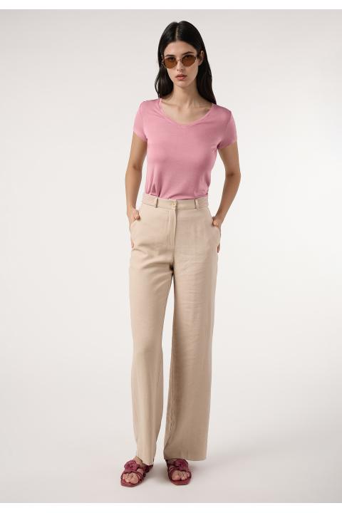 Pantalón pespunte BEIGE