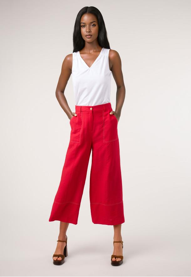 Pantalón bolsillos ROJO