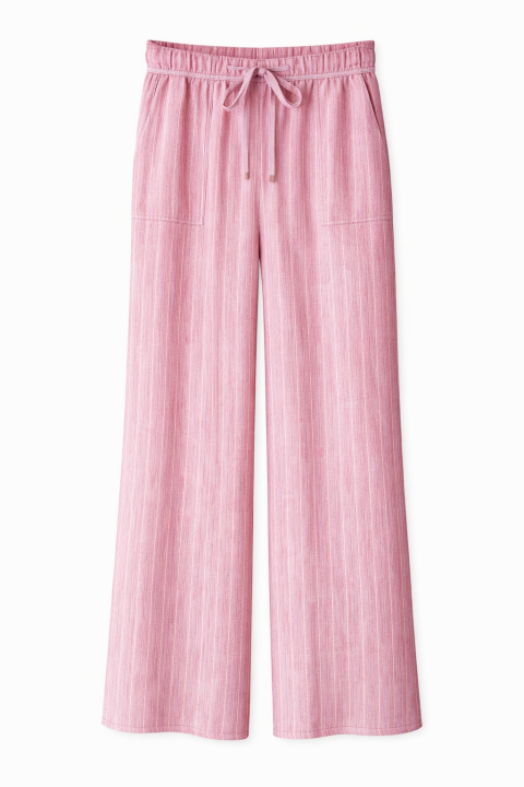 Pantalón cargo rayas bicolor largo ROSA