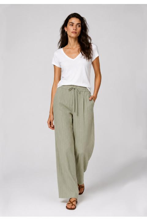 Pantalón cargo rayas bicolor largo VERDE