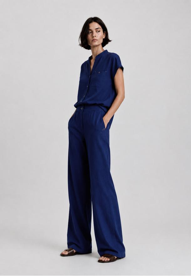 Pantalón culotte atacados AZUL MARINO