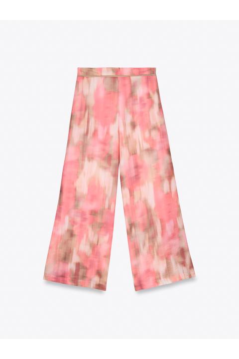 Pantalón manchas vivo cintura.Conjunto ROSA